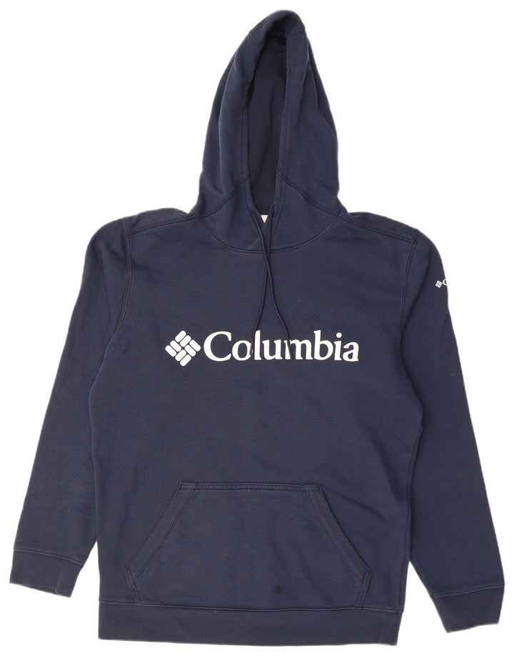 COLUMBIA Pull à Capuche Graphique Homme Bleu Marine Moyen Coton
