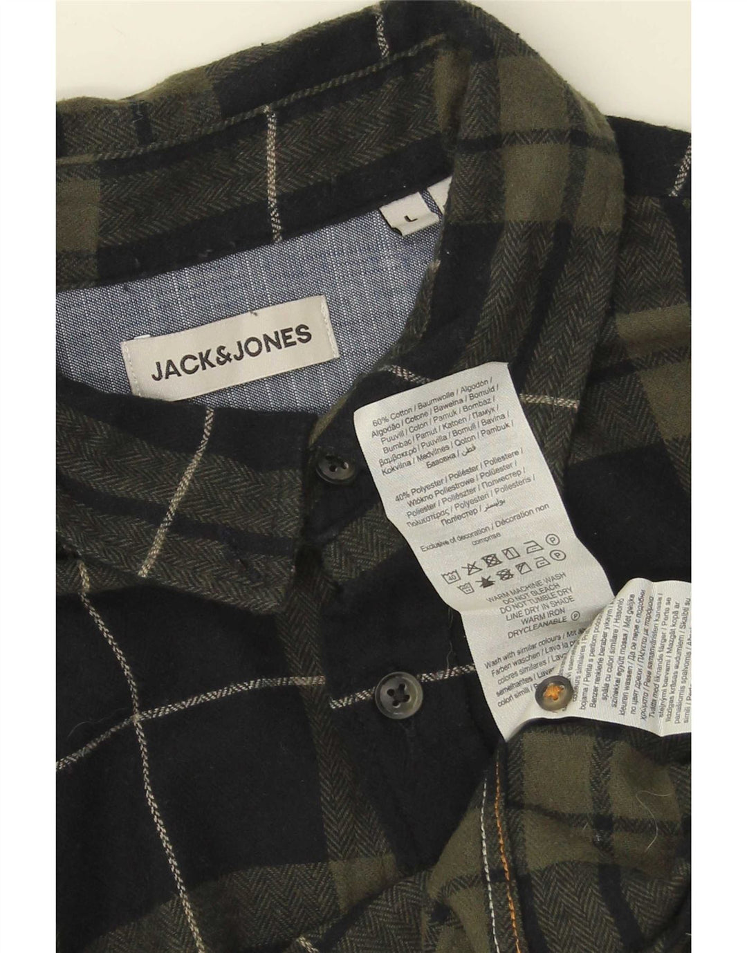 Jack & Jones Chemise en flanelle pour homme en coton à grands carreaux verts