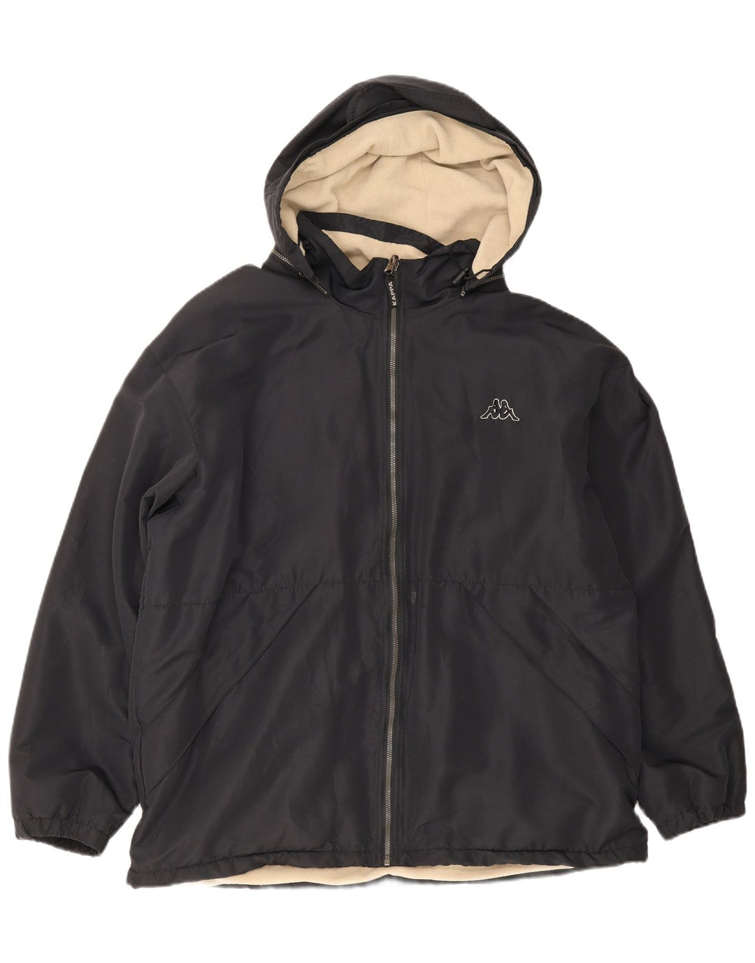 Kappa Veste réversible à capuche pour homme Coupe ample UK 40 Large Noir Polyester