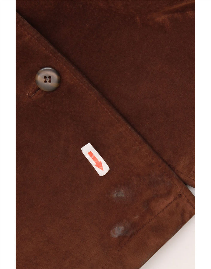 veste en daim femme vintage EU 38 cuir brun moyen