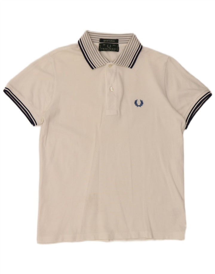 FRED PERRY Polo Homme Édition Spéciale Petit Coton Blanc