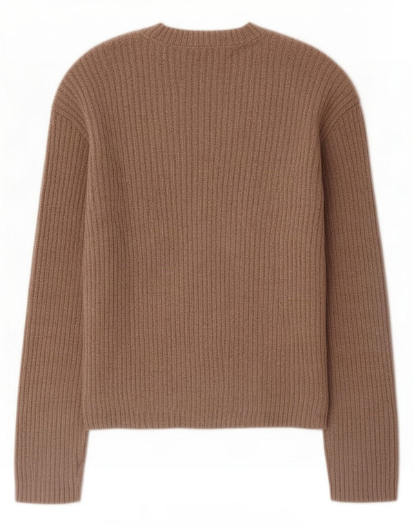 Marks & Spencer Pull surdimensionné à col rond pour femme UK 10 Petit Marron