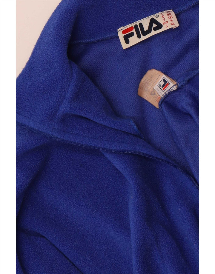 Fila Pull polaire à col zippé pour homme IT 40 Bleu moyen Polyester