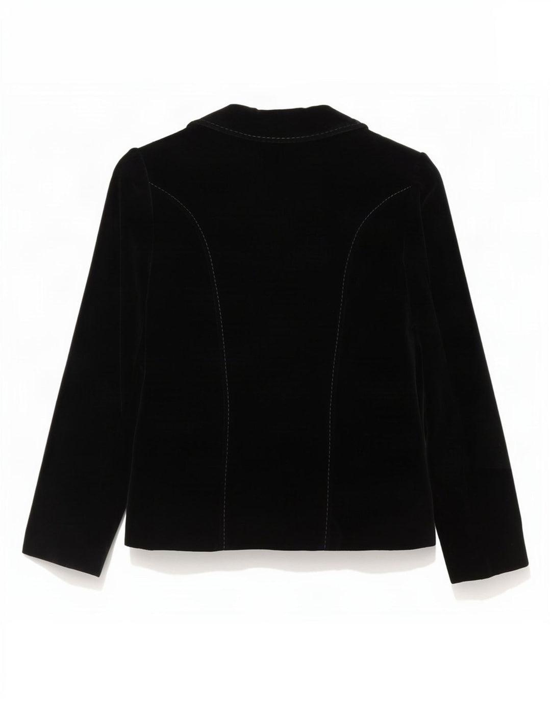 vintage Femmes 2 Bouton Velours Blazer Veste EU 40 Moyen Noir Coton