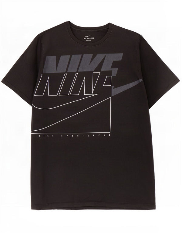 Nike Mens Athletic Cut Graphic T-Shirt Top Large Black Cotton