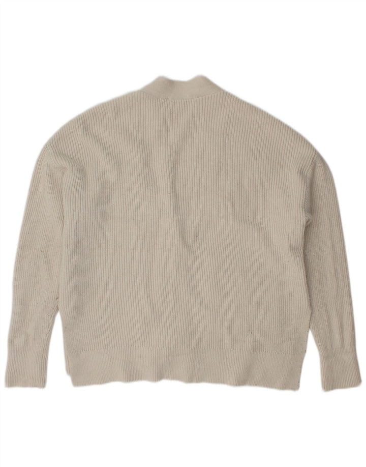 Zara Cardigan surdimensionné pour femme UK 10 Petite viscose blanche