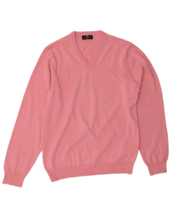 Marks & Spencer Pull Col V Homme Rose Moyen Coton