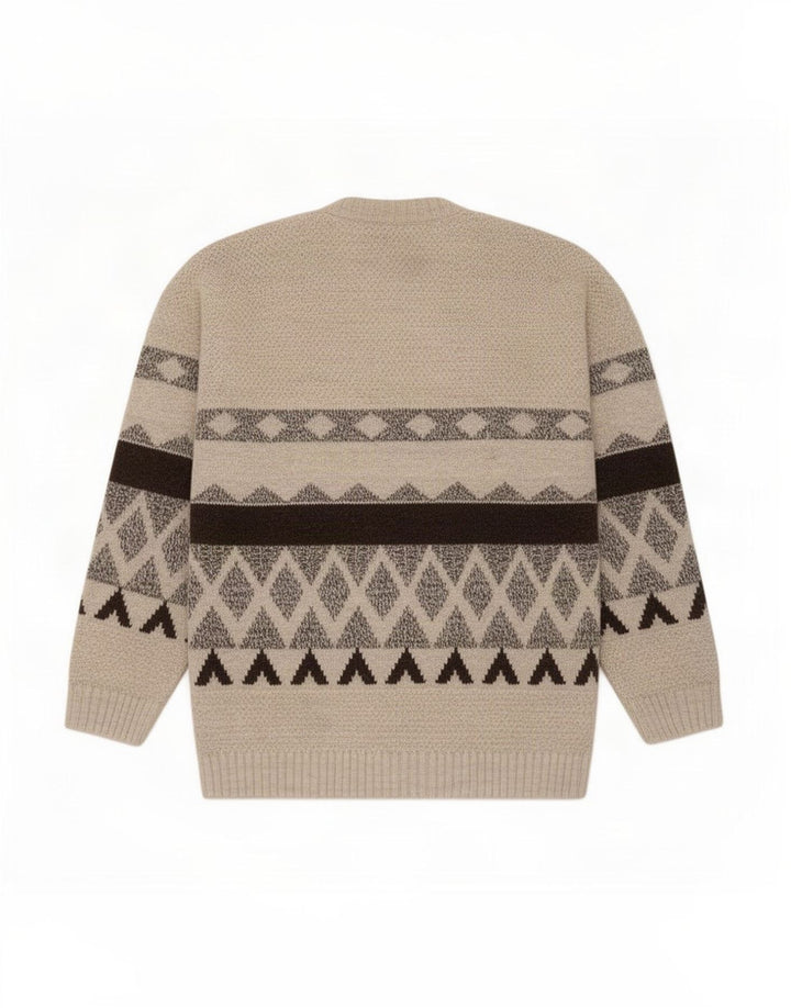 Conbipel Cardigan Homme Pull XL Beige Géométrique