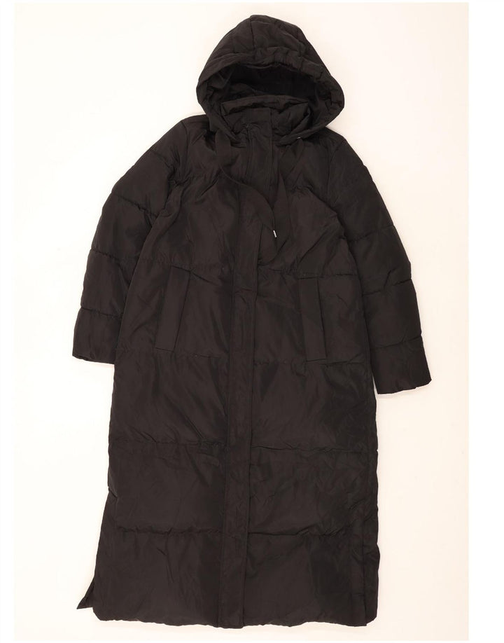 Zara Manteau matelassé surdimensionné à capuche pour femme UK 14 Polyester noir moyen