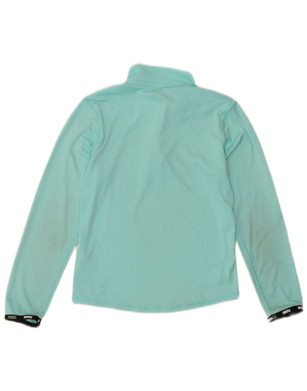 Puma Haut à col zippé et manches longues pour fille 9-10 ans Turquoise Polyester Sports
