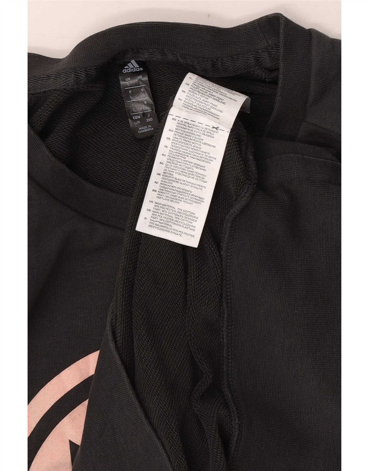 Adidas Mens Graphic Regular Fit Sweatshirt Jumper Grand Gris Coton