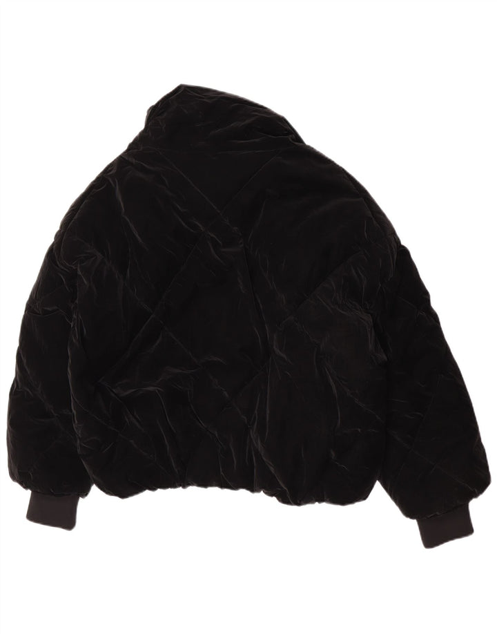 Zara Veste matelassée surdimensionnée pour femme UK 10 Small Noir Polyuréthane