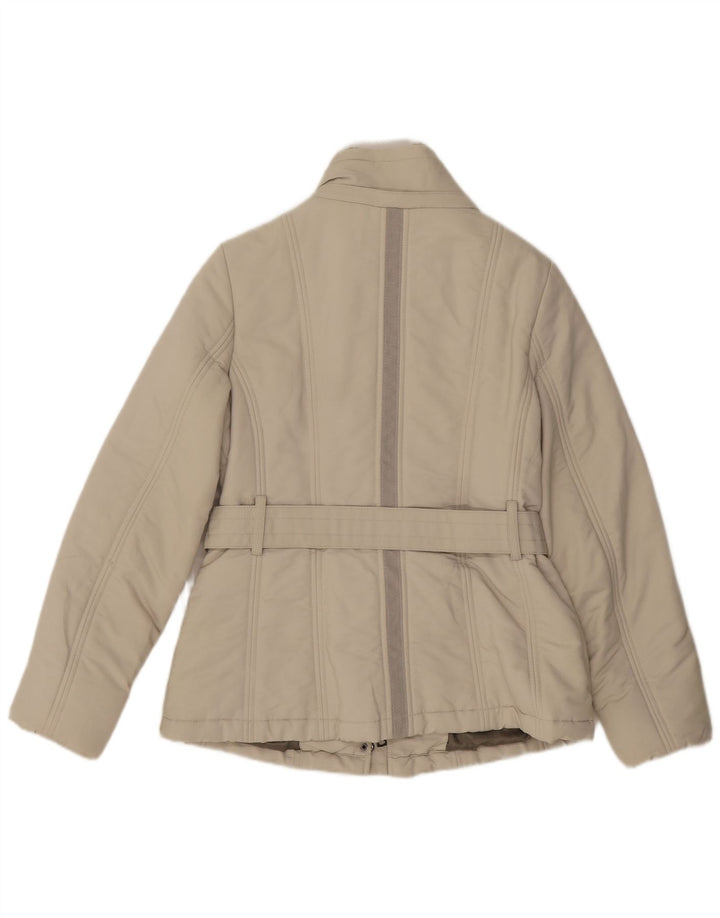 Zara Veste rembourrée pour femme UK 12 Coton beige moyen