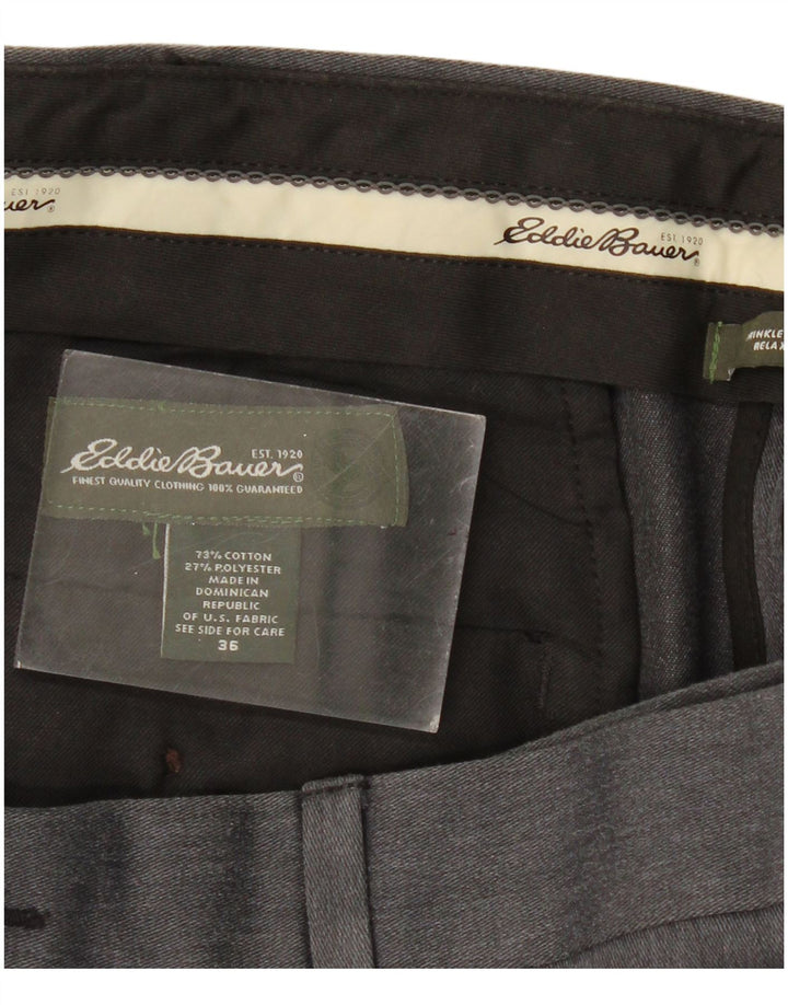 Eddie Bauer Pantalon Chino Pegged Homme W36 L31 Gris Classique