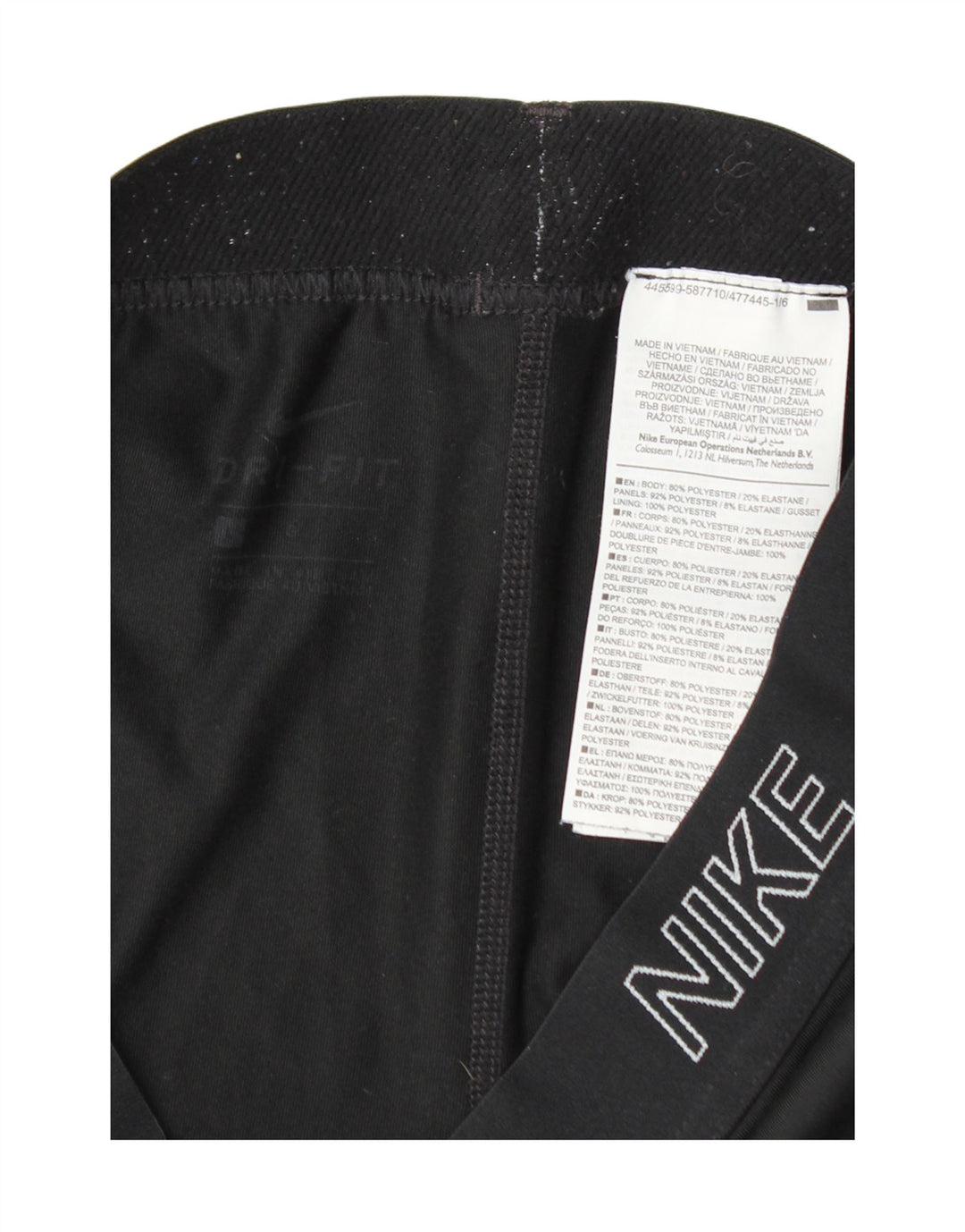 Nike Legging Capri Dri Fit Graphic pour femme UK 14 Large Noir Polyester