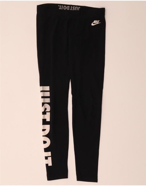 Nike Leggings graphiques pour femmes UK 12 coton noir moyen
