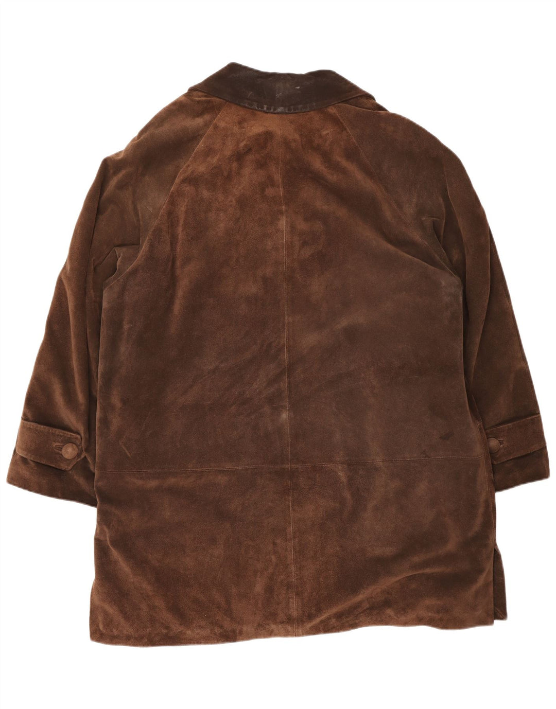 vintage Femmes Surdimensionné Suède Coupe-Vent Manteau UK 18 XL Marron