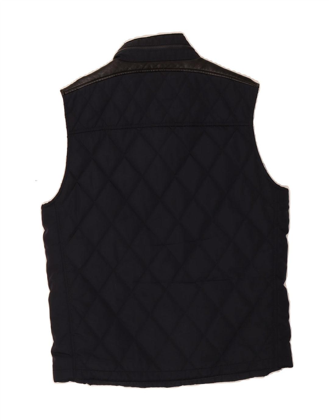 ZARA Mens Quilted Gilet UK 40 Large Navy Blue Polyester Vintage Zara and Second-Hand Zara from Messina Hembry 