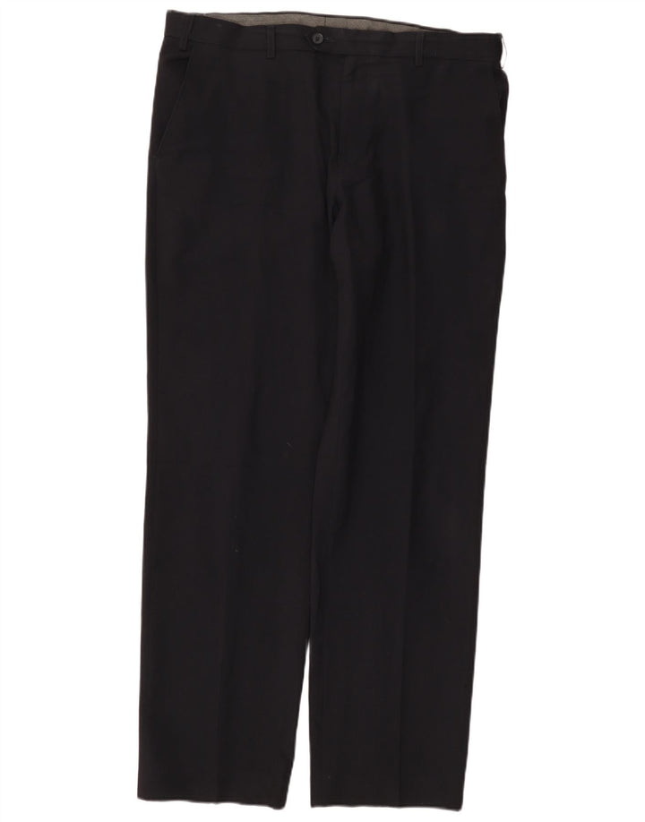 MARKS & SPENCER Pantalon de Costume Coupe Regular Homme W36 L33 Bleu Marine Polyester