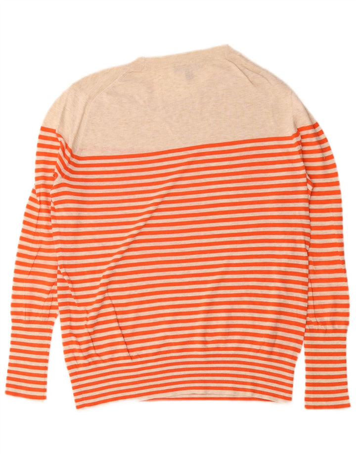 J. Crew Pull ras du cou pour femme US 6 en coton rayé beige moyen