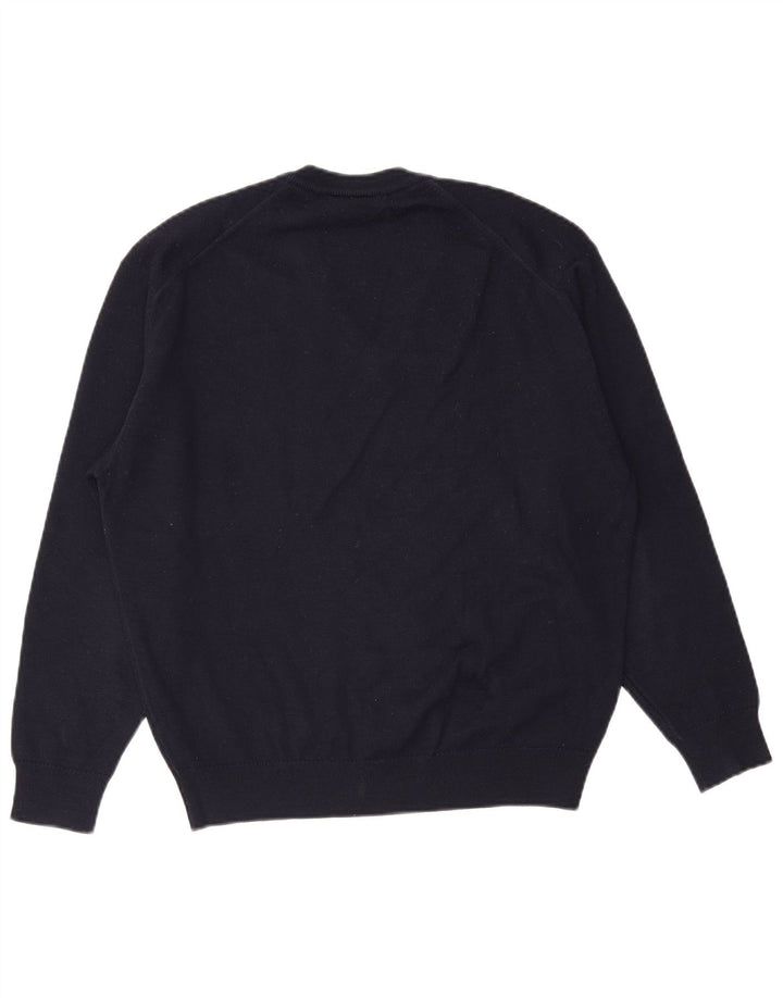 Lacoste Homme Col V Pull Pull Taille 5 Grande Laine Bleu Marine