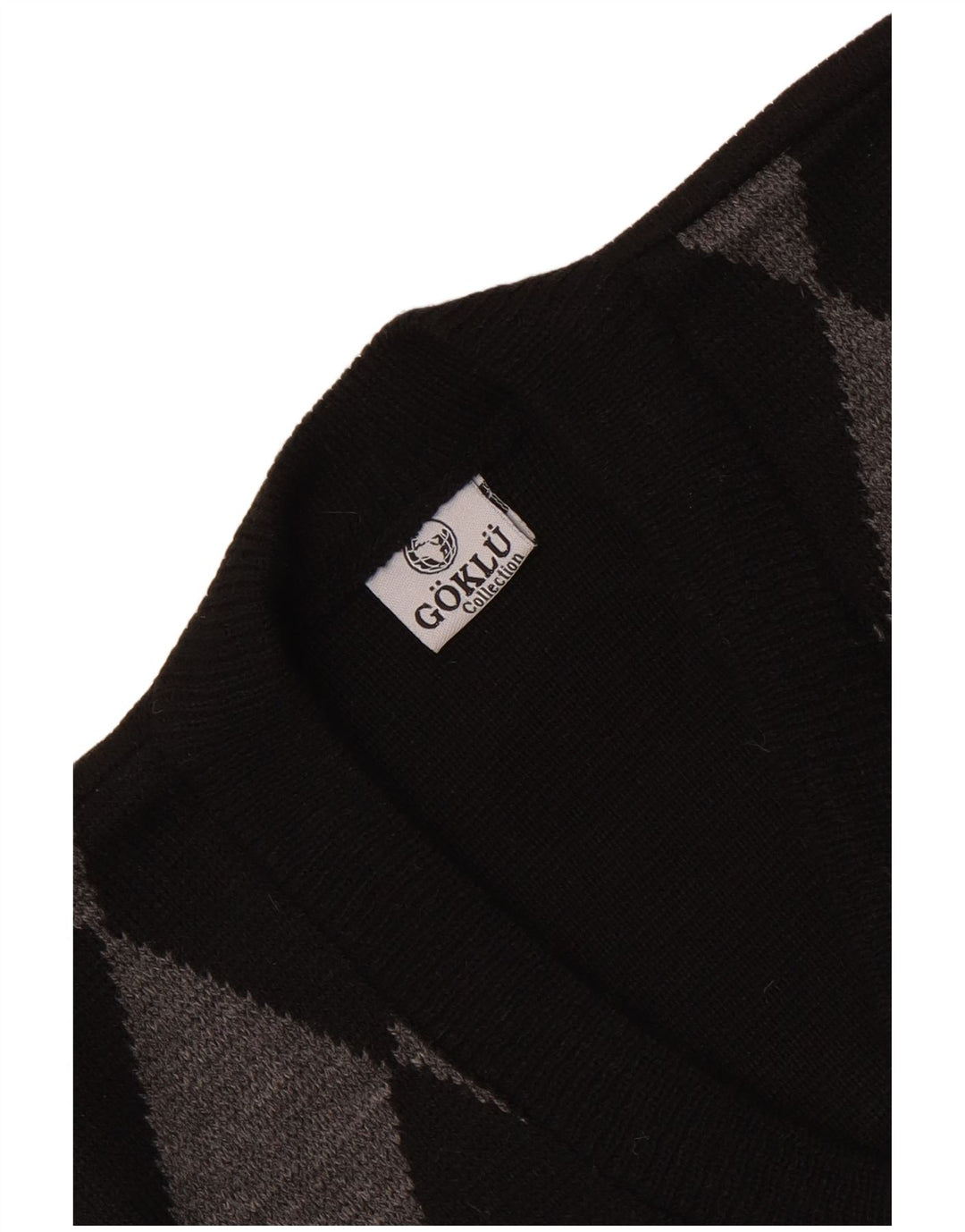 vintage Mens Vest Débardeur Petit Argyle Noir/Diamant