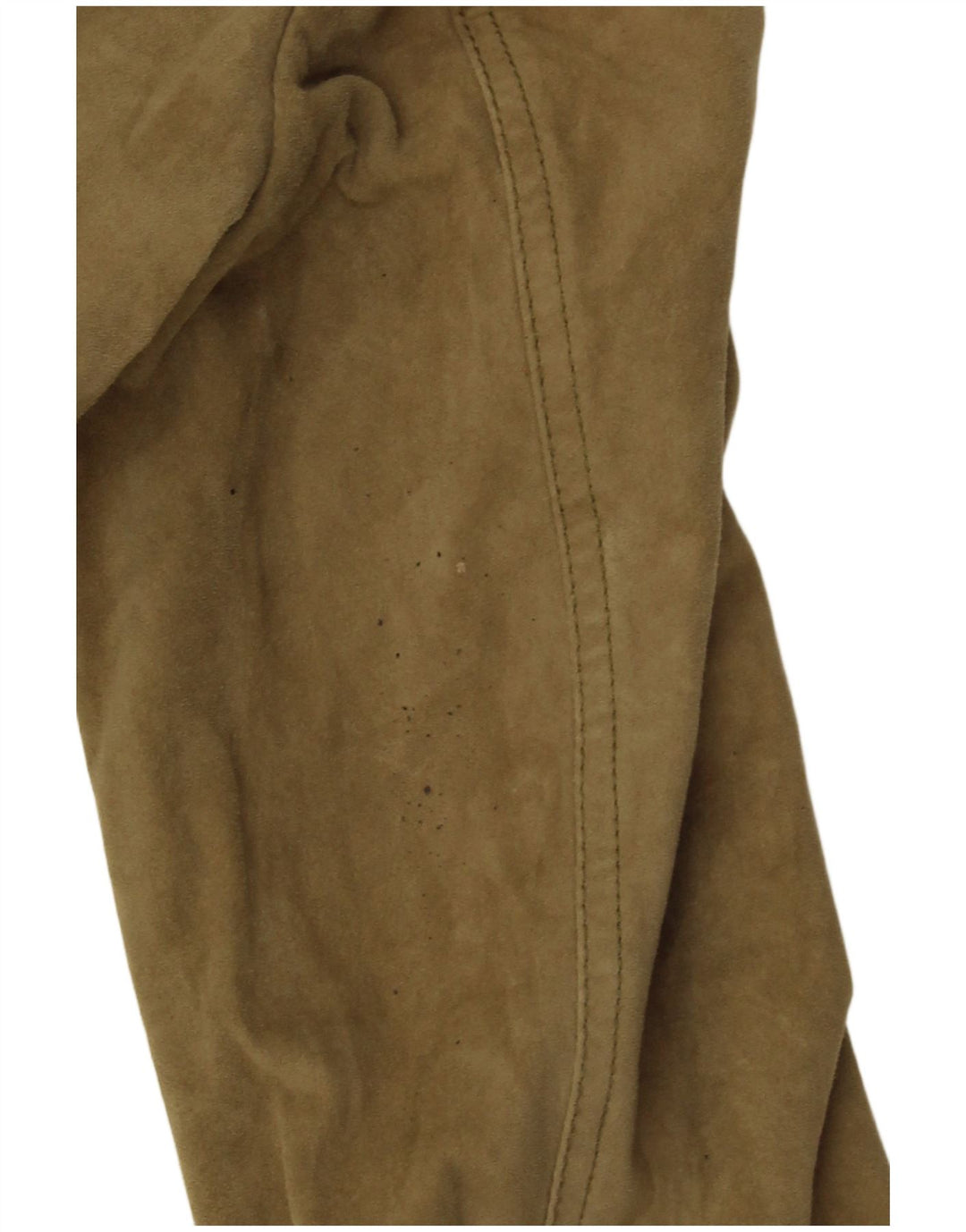 Aeronautica Militare Veste courte en daim pour femme IT 42 Cuir kaki moyen