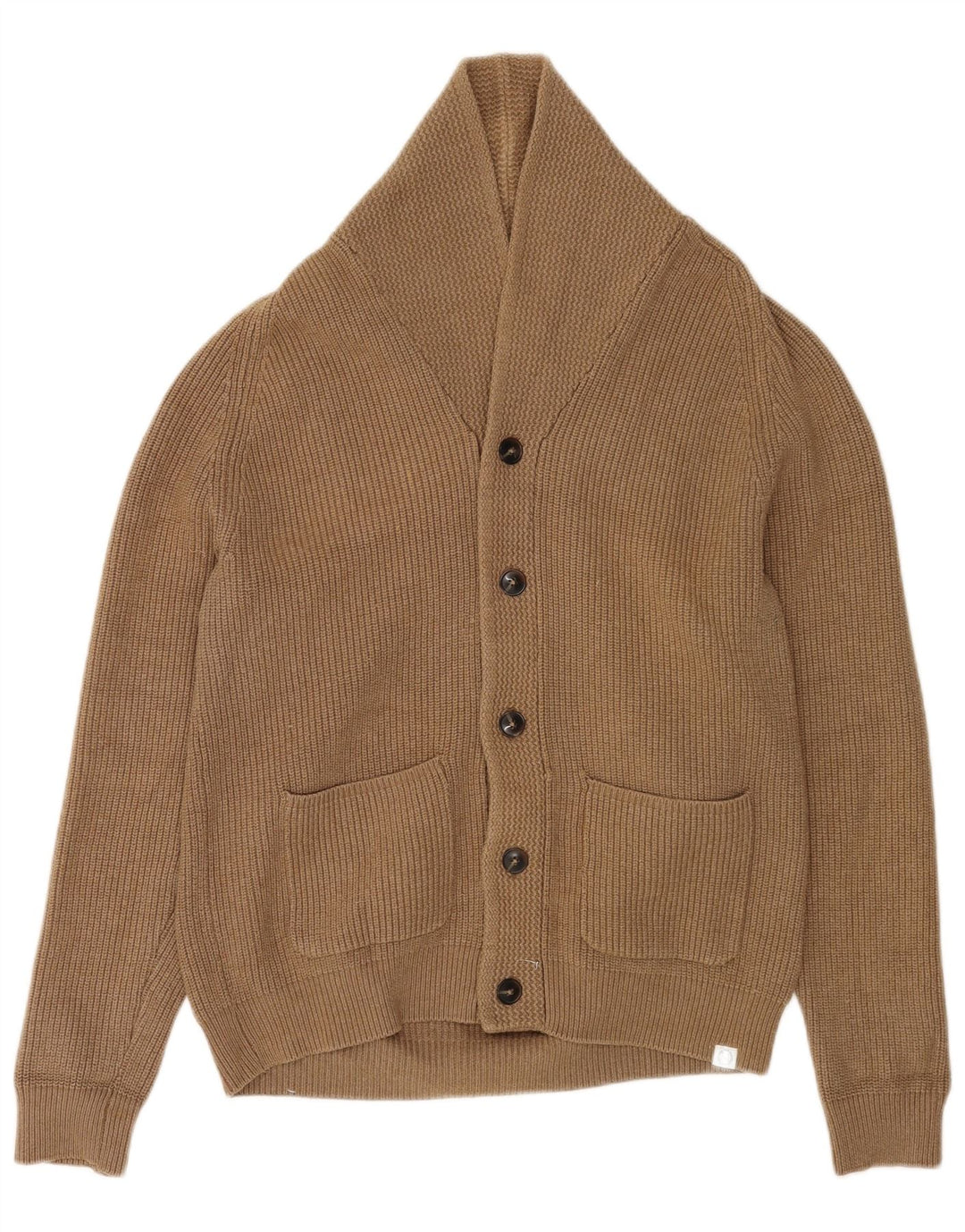 Marks & Spencer Pull Cardigan Homme Marron Moyen Polyester