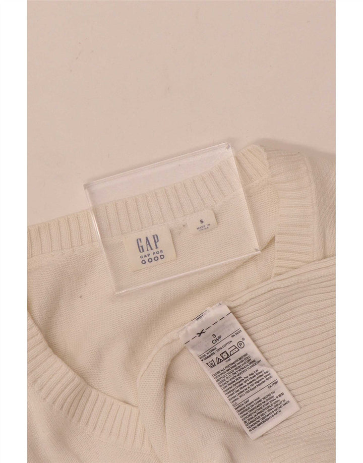 Gap Cardigan Femme Pull UK 10 Petit Coton Blanc