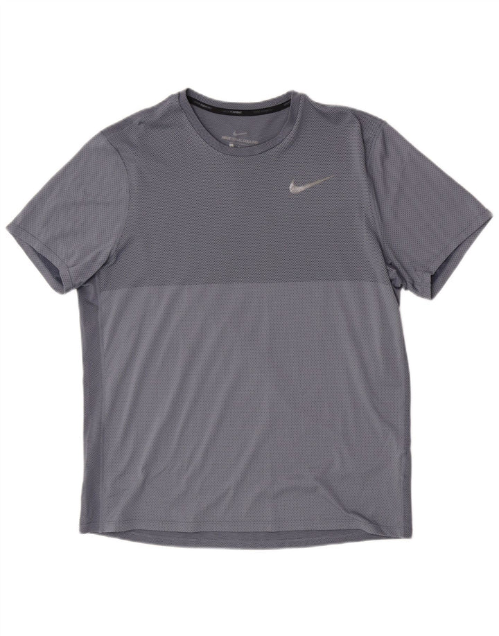 Nike T-shirt à manches courtes pour homme en polyester moucheté bleu moyen