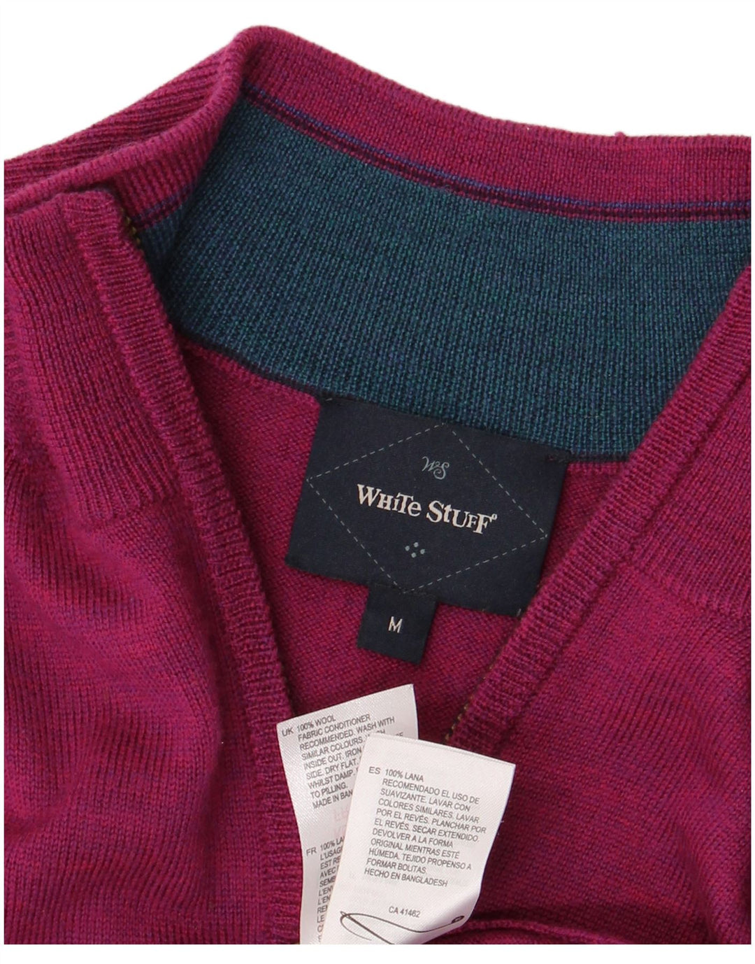 White Stuff Pull Zip Neck Homme Rose Moyen Laine