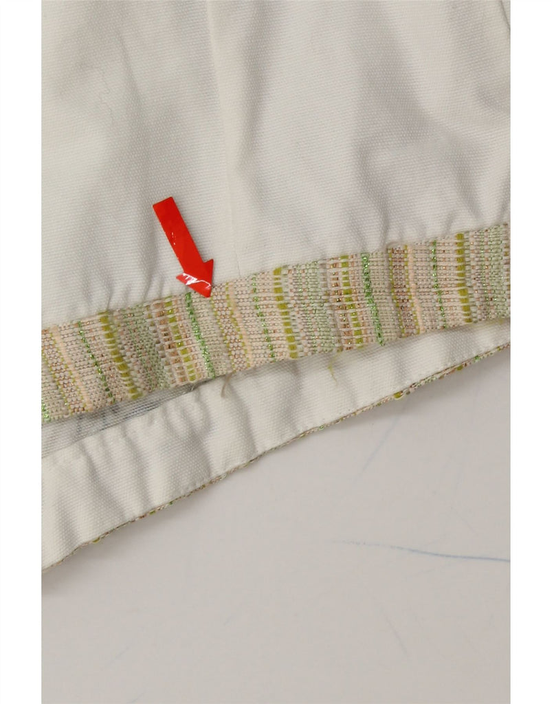 CUSTO BARCELONA Womens Crop Graphic Bomber Jacket EU 42 Large White Art Vintage Custo Barcelona and Second-Hand Custo Barcelona from Messina Hembry 