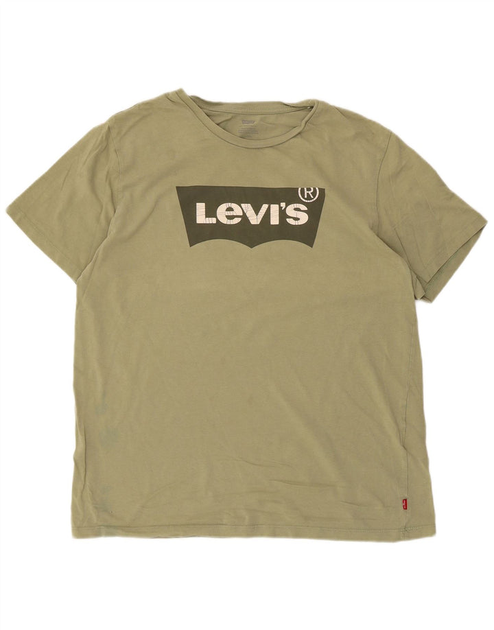 Levi's T-Shirt Graphique Homme Kaki Large Coton