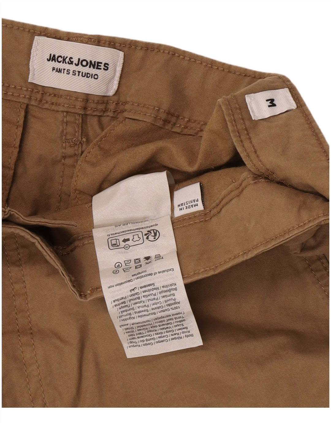 Jack & Jones Short Cargo Homme Moyen W32 Beige Coton
