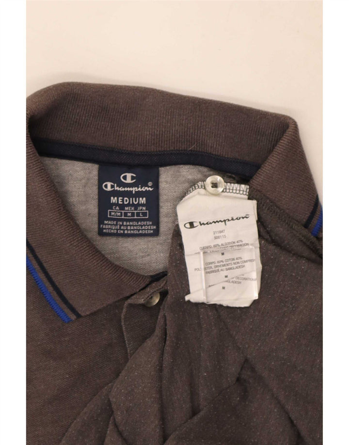 Champion Polo Homme Gris Moyen Rayé Coton