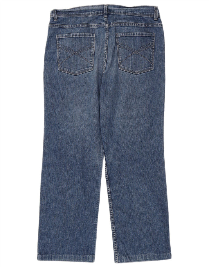 Marks & Spencer Jean court droit pour femme UK 12 Medium W30 L25 Bleu