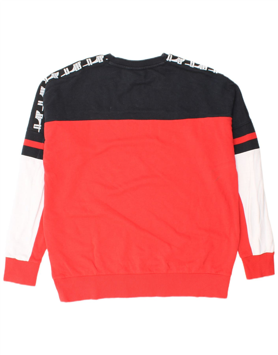 PUMA Sweat-shirt graphique pour homme en coton color block Rouge Taille L