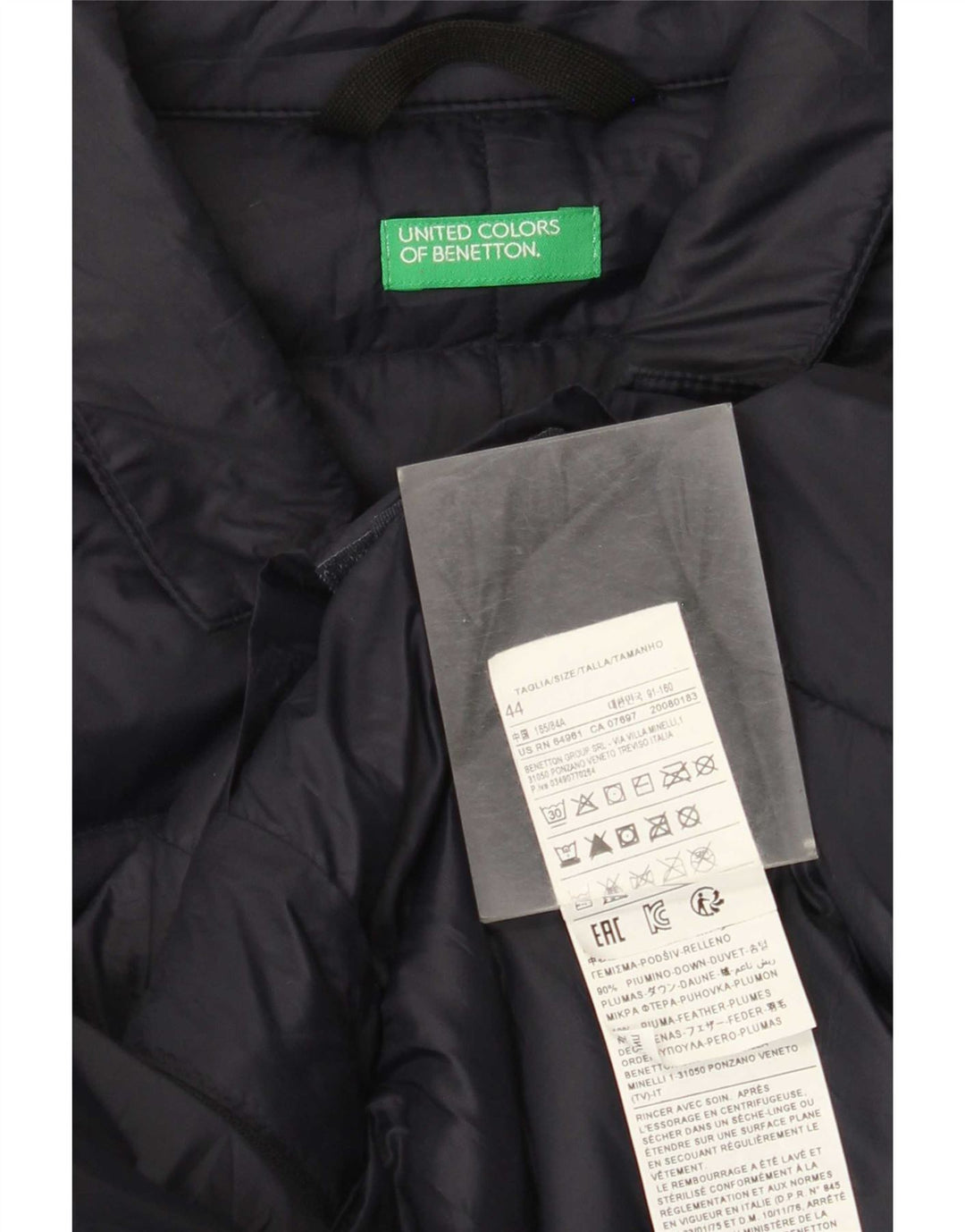 Benetton Veste Rembourrée IT 44 XS Bleu Marine Polyamide