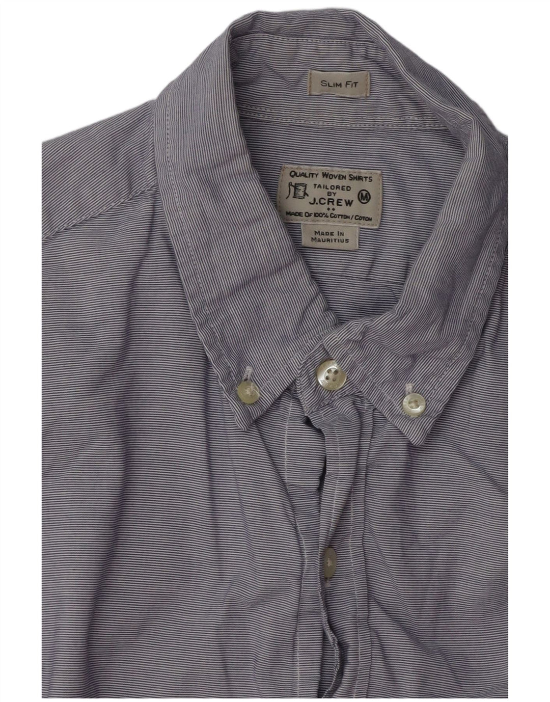 J. CREW Chemise ajustée sur mesure pour homme en coton à fines rayures bleu moyen