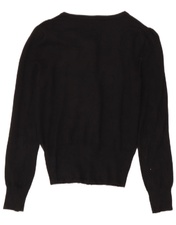 Marks & Spencer Pull cardigan court pour femme UK 8 Small Viscose noire