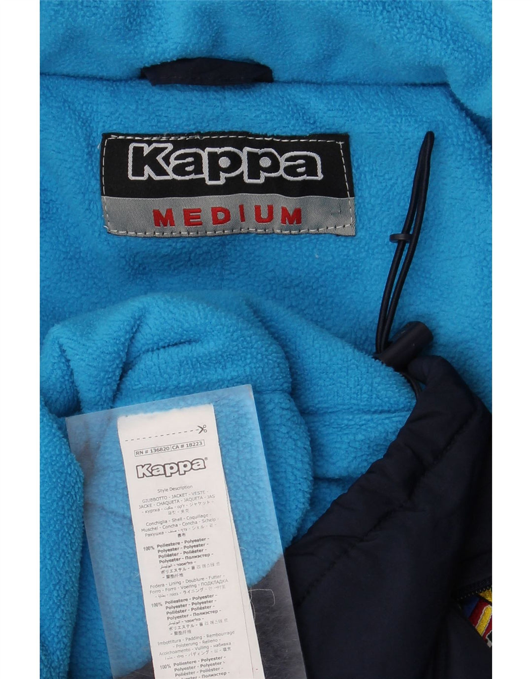 Kappa Veste coupe-vent graphique pour homme UK 38 Bleu marine moyen