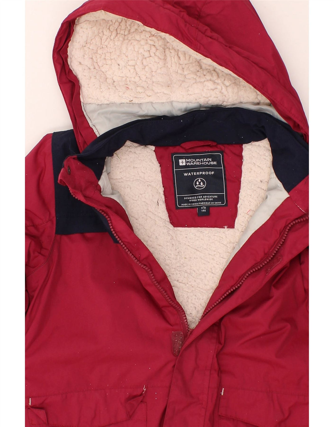 MOUNTAIN WAREHOUSE Boys Hooded Rain Jacket 9-10 Years Pink Colourblock Vintage Mountain Warehouse and Second-Hand Mountain Warehouse from Messina Hembry 