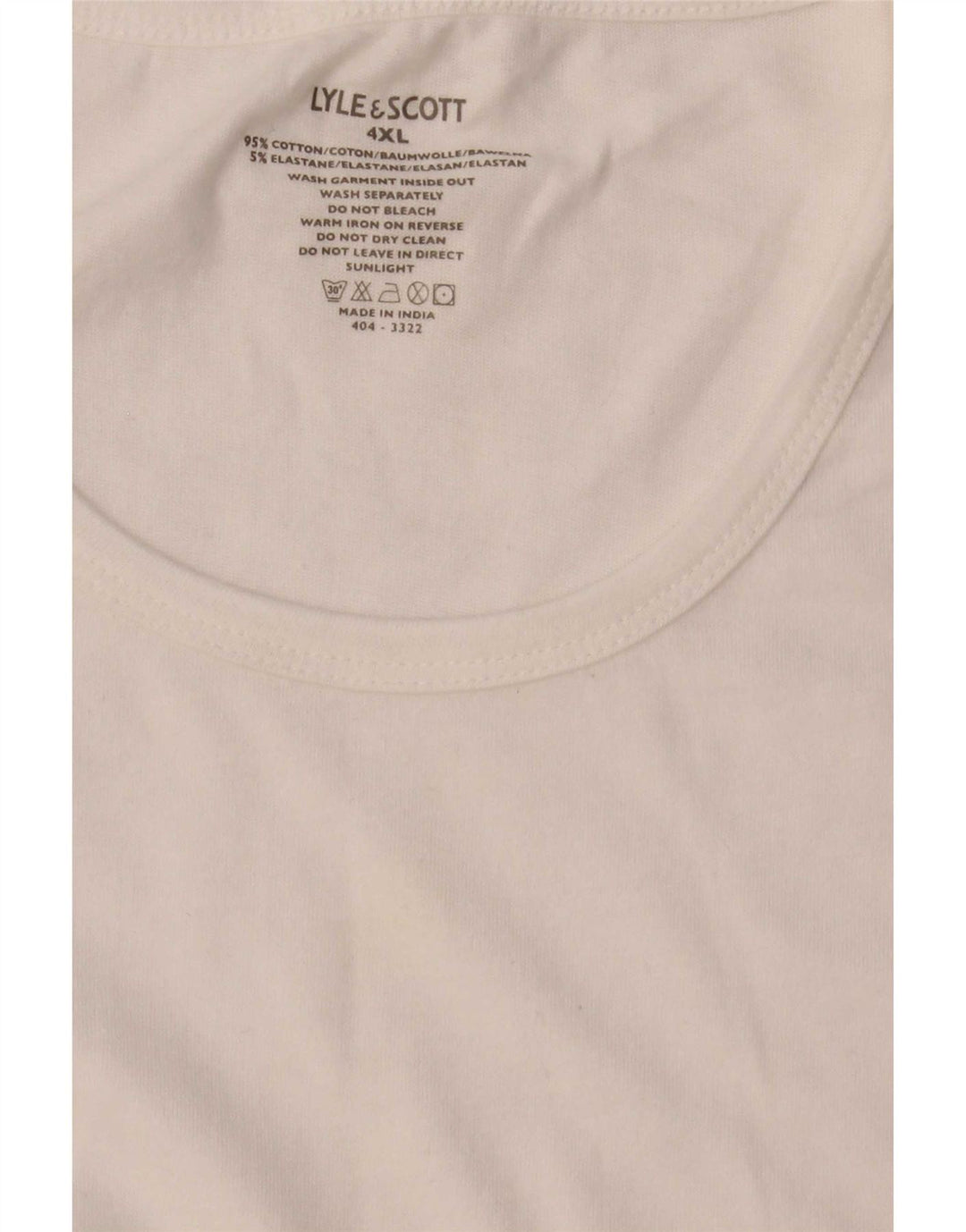 Lyle & Scott T-Shirt Homme Haut 4XL Blanc Coton