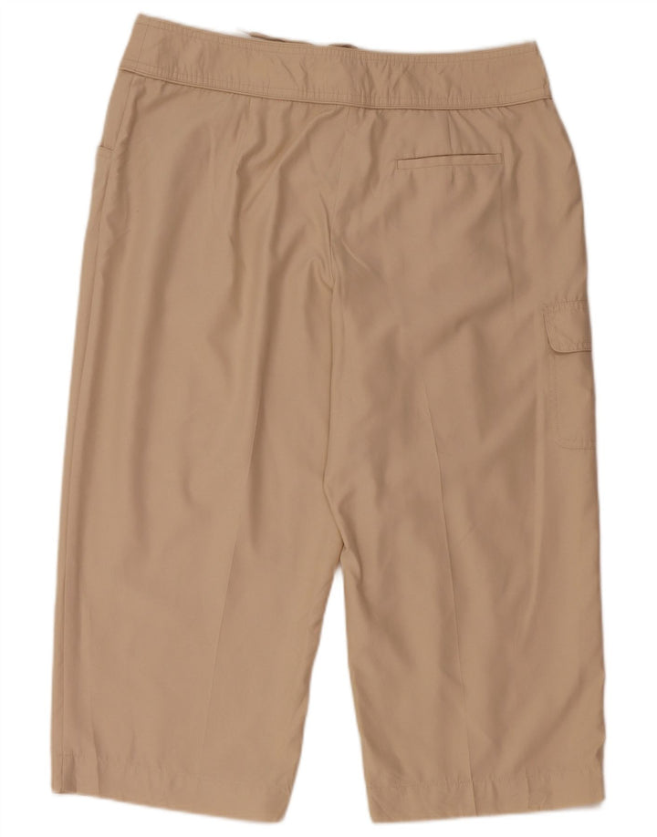 Izod Pantalon cargo capri pour femme US 12 Large W34 L21 Beige Polyester