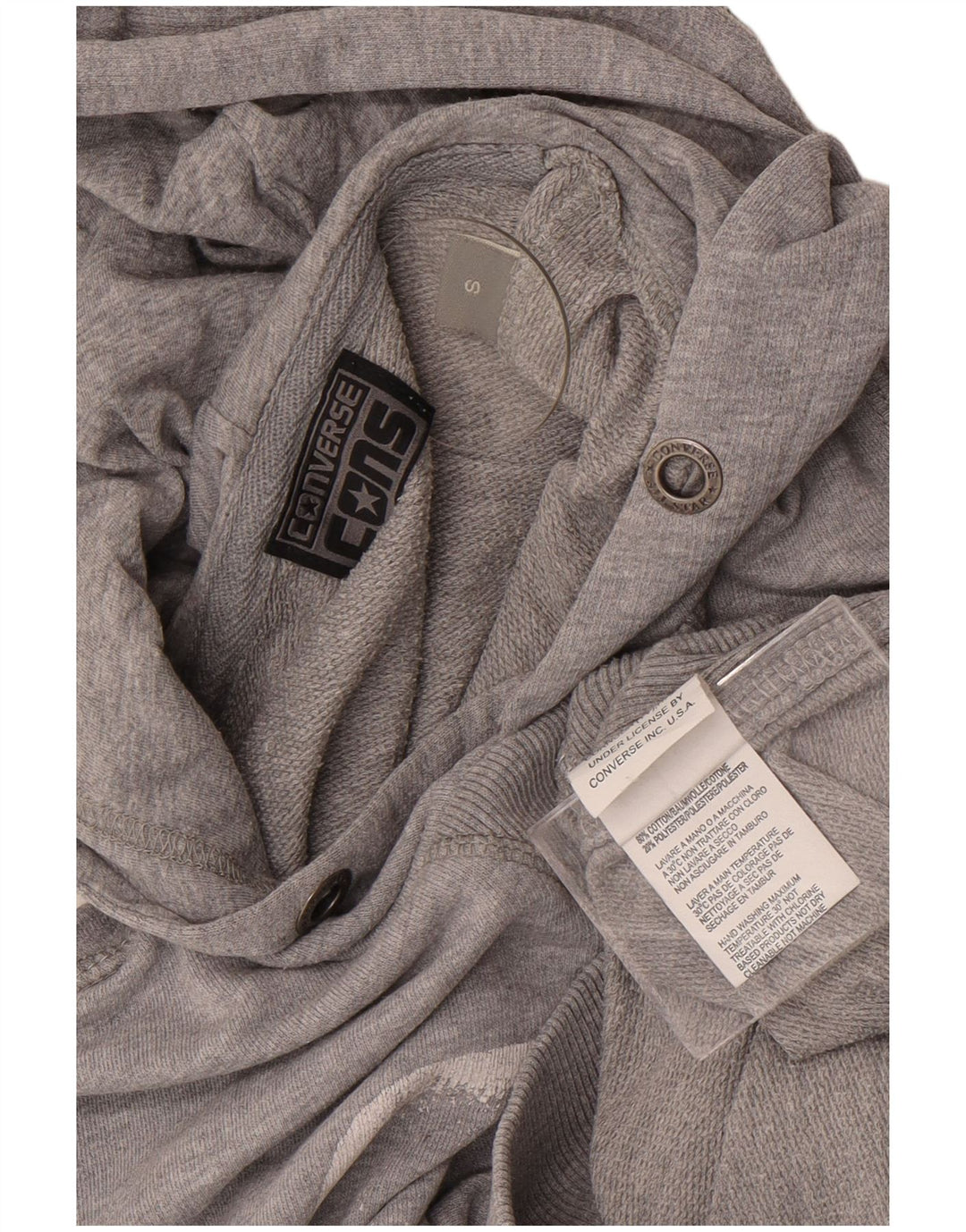 Converse Pull à capuche graphique pour homme Petit gris Coton