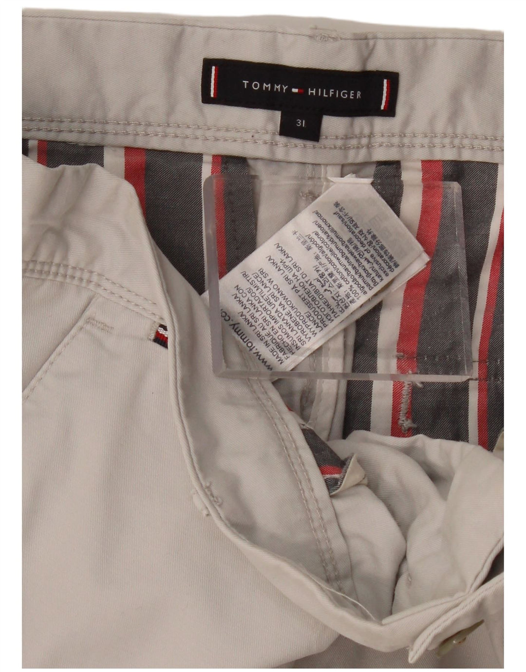 TOMMY HILFIGER Short Cargo W31 Homme Gris Moyen Coton