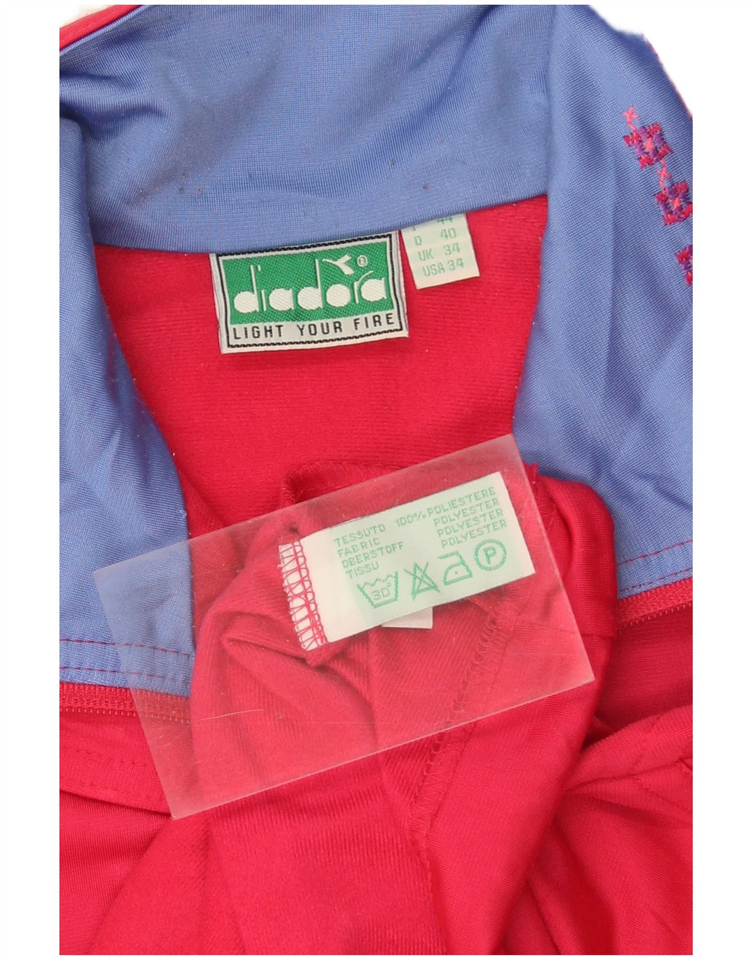 DIADORA Womens Oversized Graphic Tracksuit Top Jacket IT 44 Medium Pink