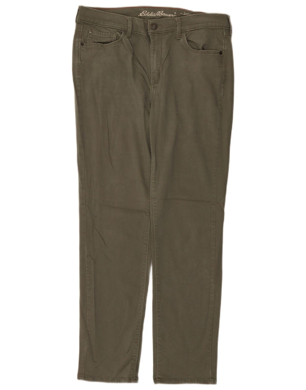 Eddie Bauer Pantalon décontracté légèrement courbé pour femme US 14 XL W34 L30 Kaki