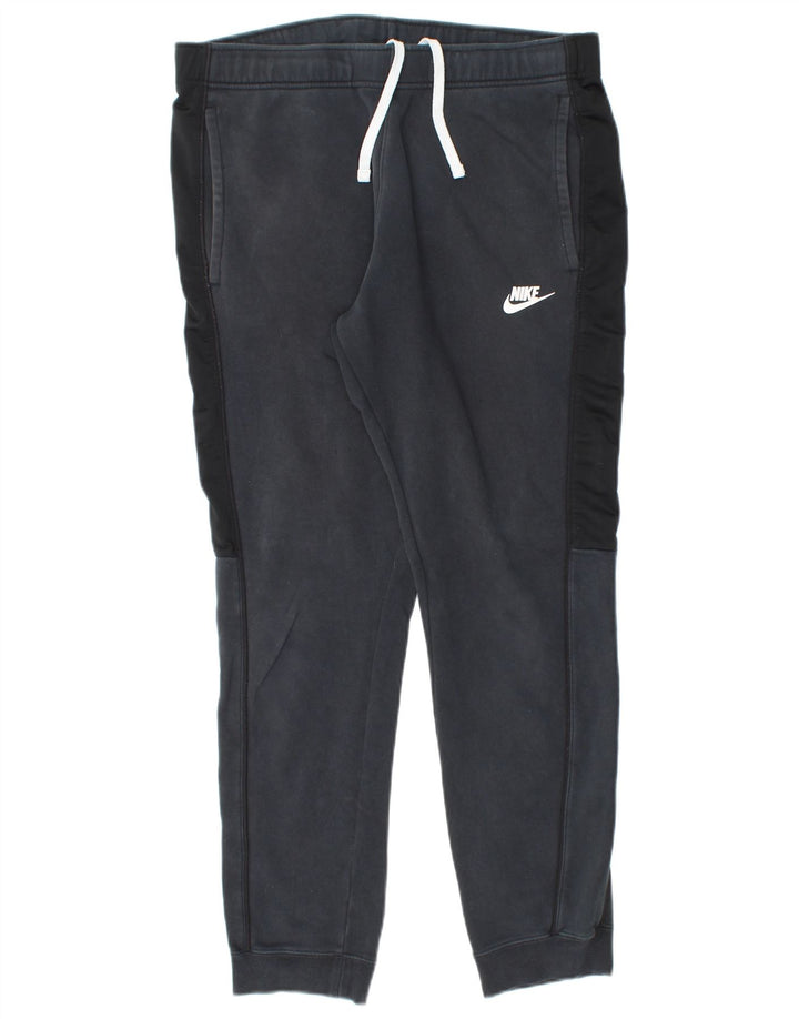 NIKE Pantalon de survêtement pour homme en coton color block noir moyen