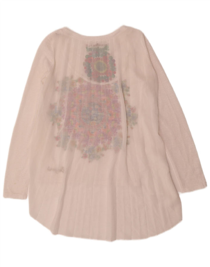 Desigual Tunique graphique pour femme UK 10 Petit motif floral blanc